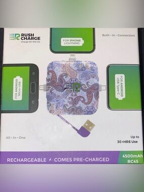 NEW Rush Charge RC45 4500mah 3-in-1 Portable Charger for Smartphone